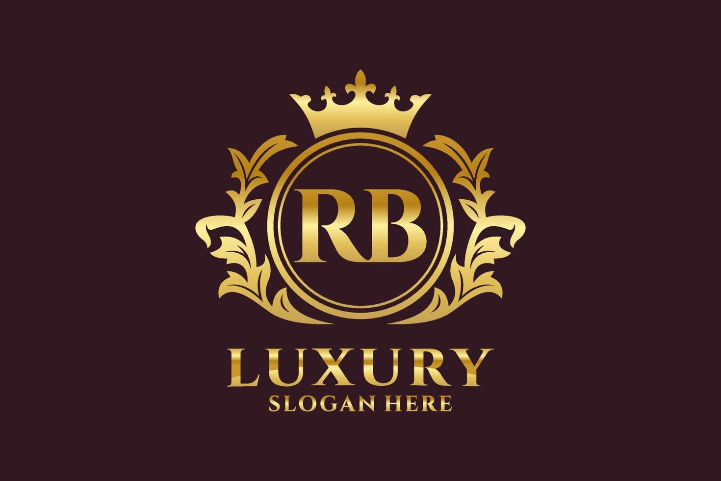Initial RB Letter Royal Luxury Logo template in vector art for luxurious branding projects and other vector illustration.