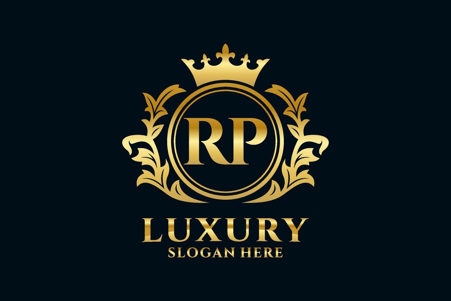 Initial RP Letter Royal Luxury Logo template in vector art for luxurious branding projects and other vector illustration.