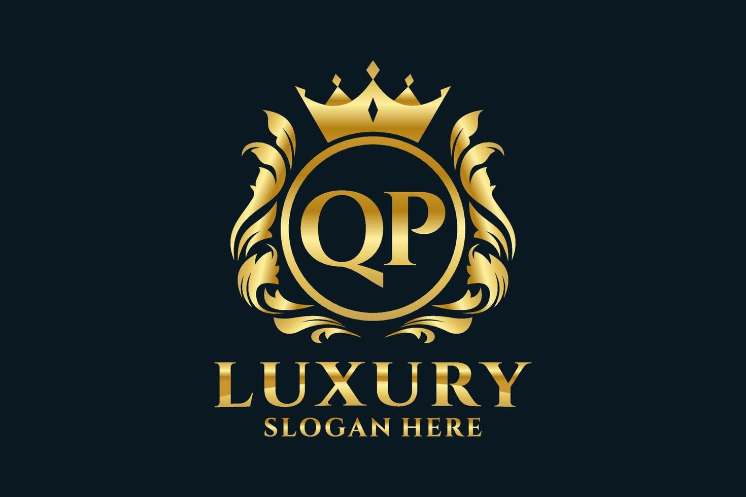 Initial QP Letter Royal Luxury Logo template in vector art for luxurious branding projects and other vector illustration.