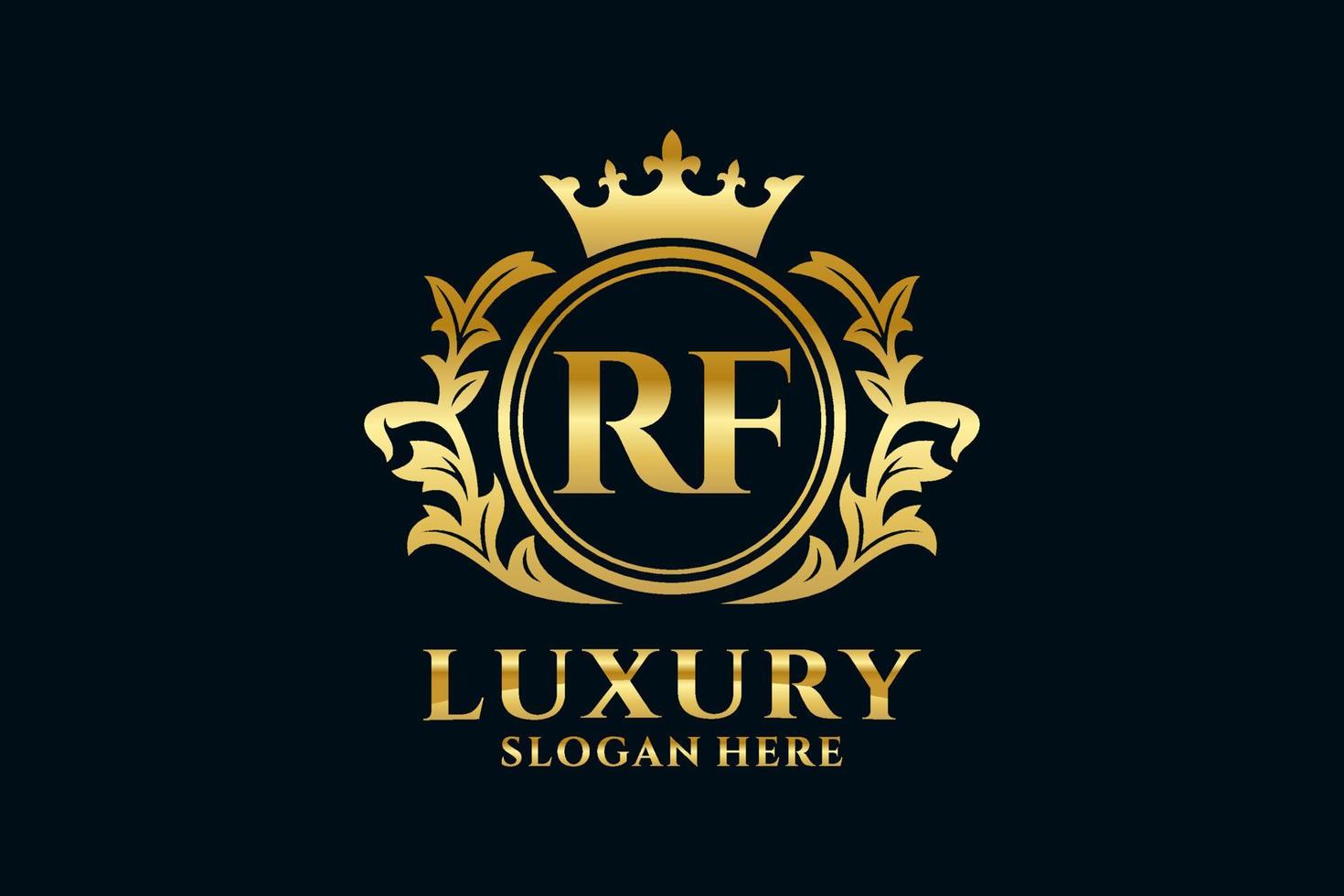 Initial RF Letter Royal Luxury Logo template in vector art for luxurious branding projects and other vector illustration.