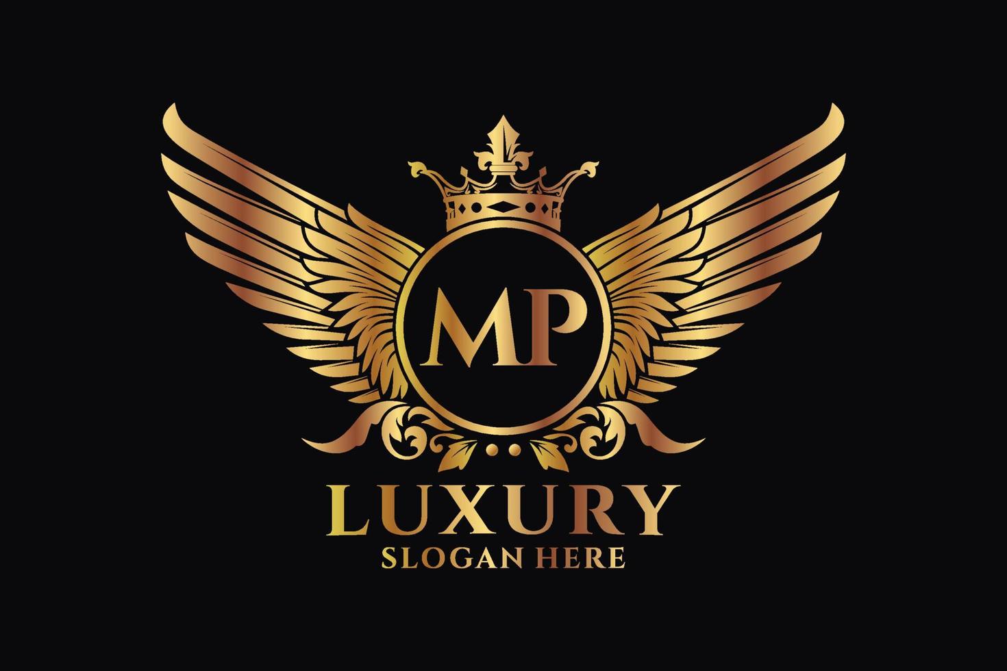 Luxury royal wing Letter MP crest Gold color Logo vector, Victory logo,  crest logo, wing logo, vector logo template. 11621258 Vector Art at Vecteezy