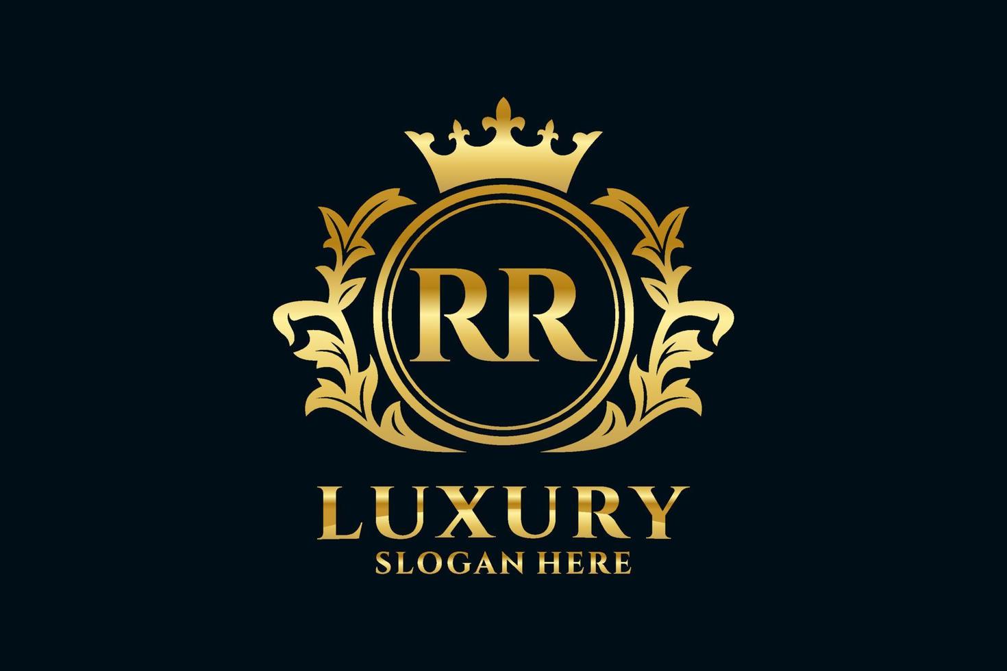 Initial RR Letter Royal Luxury Logo template in vector art for luxurious branding projects and other vector illustration.