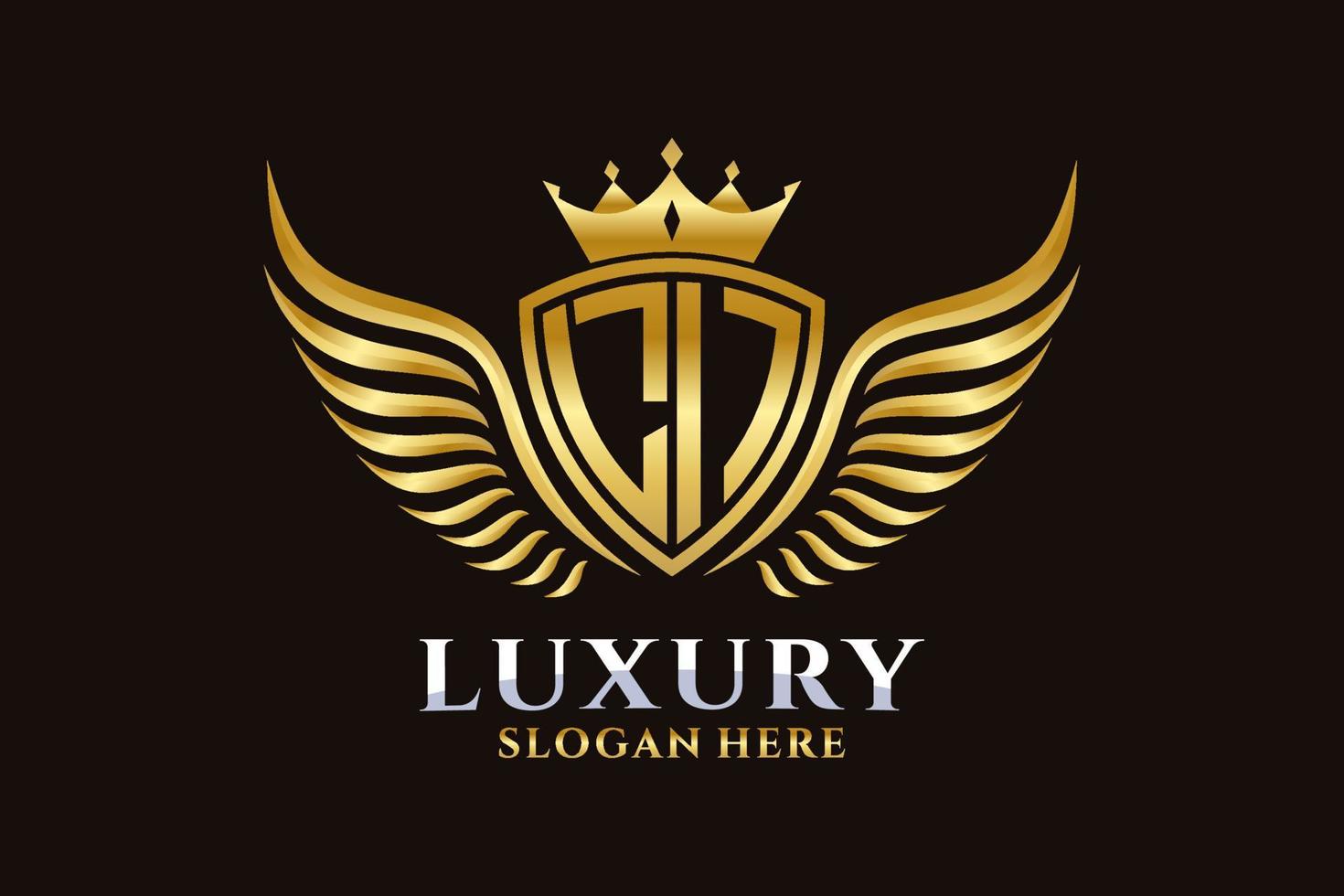 Luxury royal wing Letter LI crest Gold color Logo vector, Victory logo, crest logo, wing logo, vector logo template.
