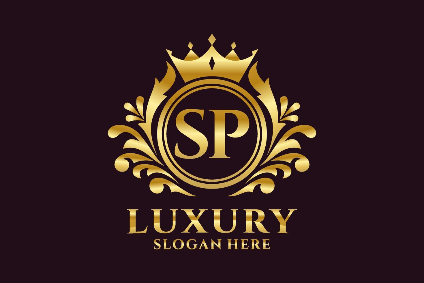 Initial SP Letter Royal Luxury Logo template in vector art for luxurious branding projects and other vector illustration.