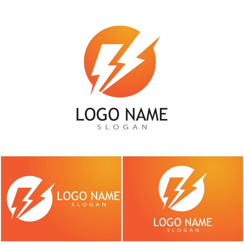 Power lightning logo vector design