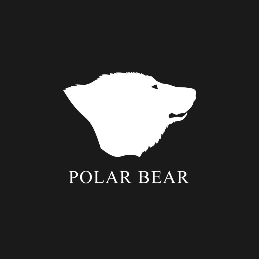 ilustración de símbolo de logotipo de silueta de oso polar vector