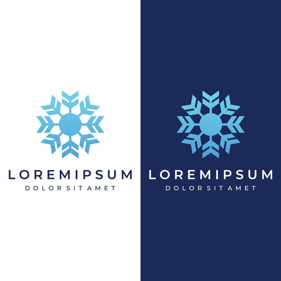 Logo template design abstract blue snowflake or cold elements with outline.Logo for winter,icons,ice,cold. vector