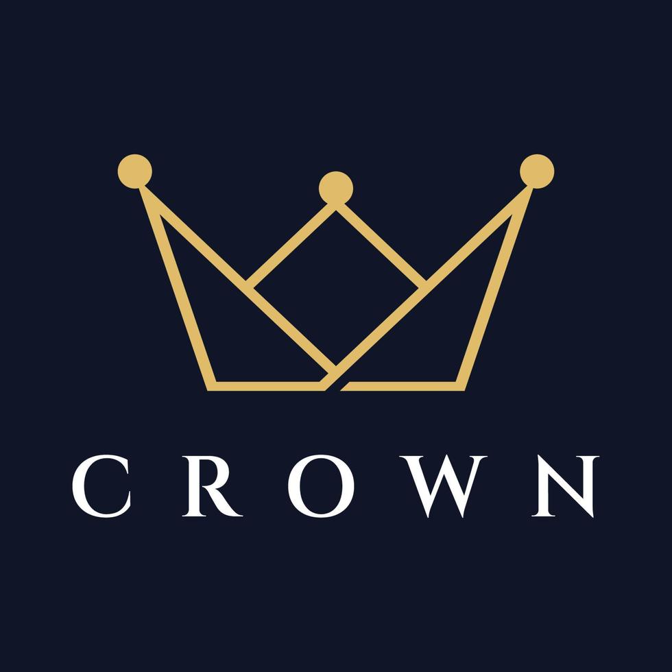 Royal luxury crown abstract Logo template design.Crown with monogram, with elegant and minimalist lines isolated on the background. vector
