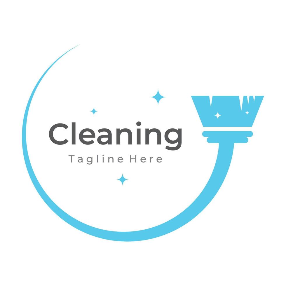 diseño de plantilla de logotipo de limpieza. protección de limpieza, limpiador de casa con spray de lavado y herramientas de limpieza. vector