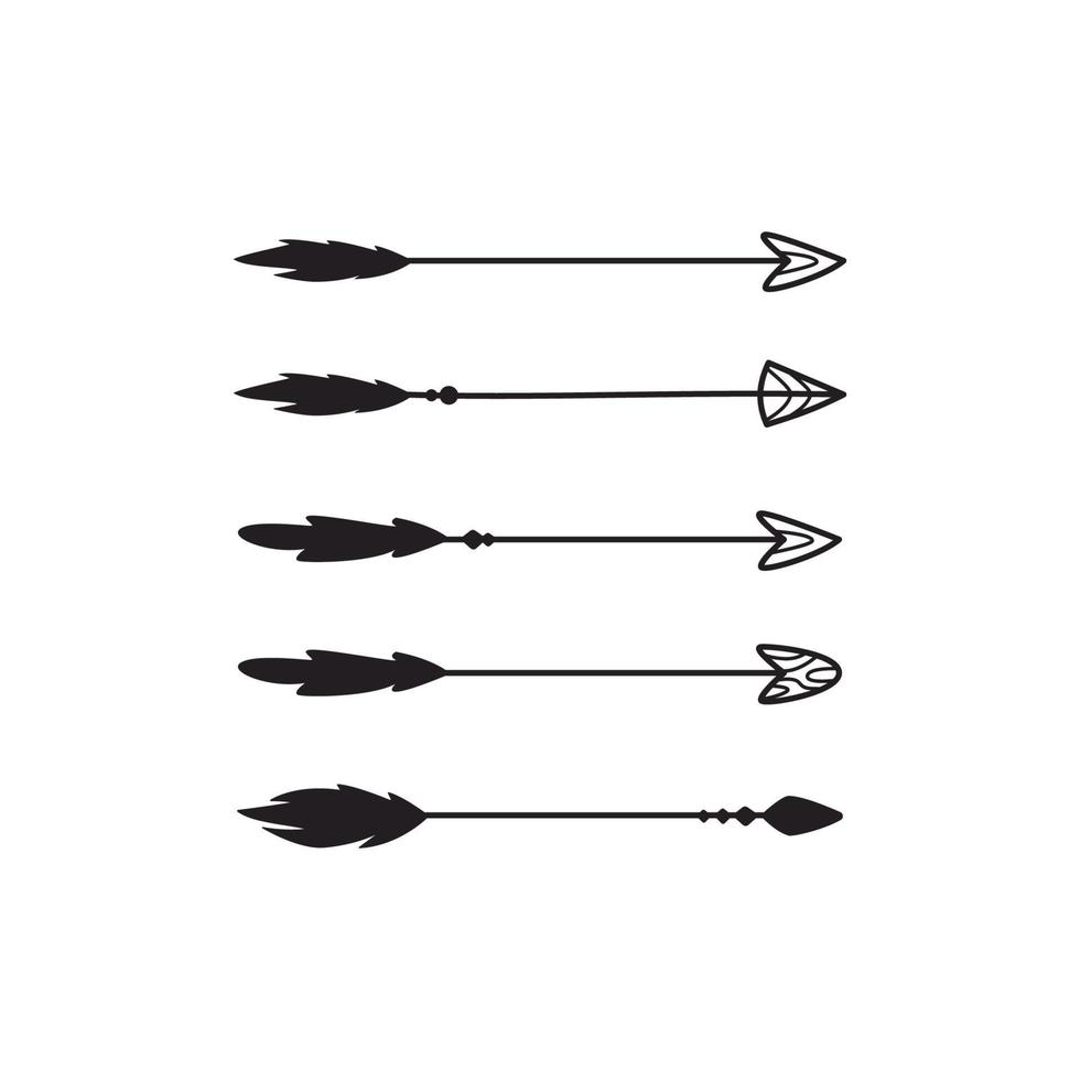 WebBlack boho rustic arrow set graphic illustration vector