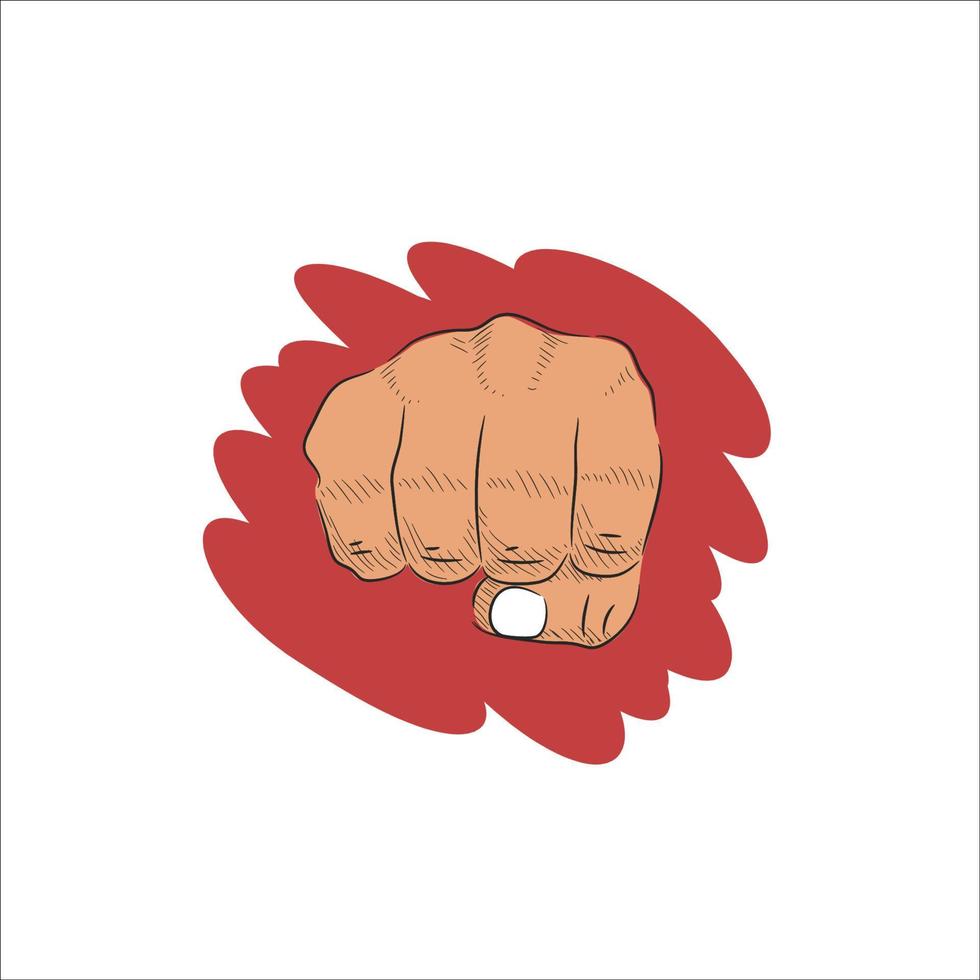 bro fist on blood background in sketchy style vector