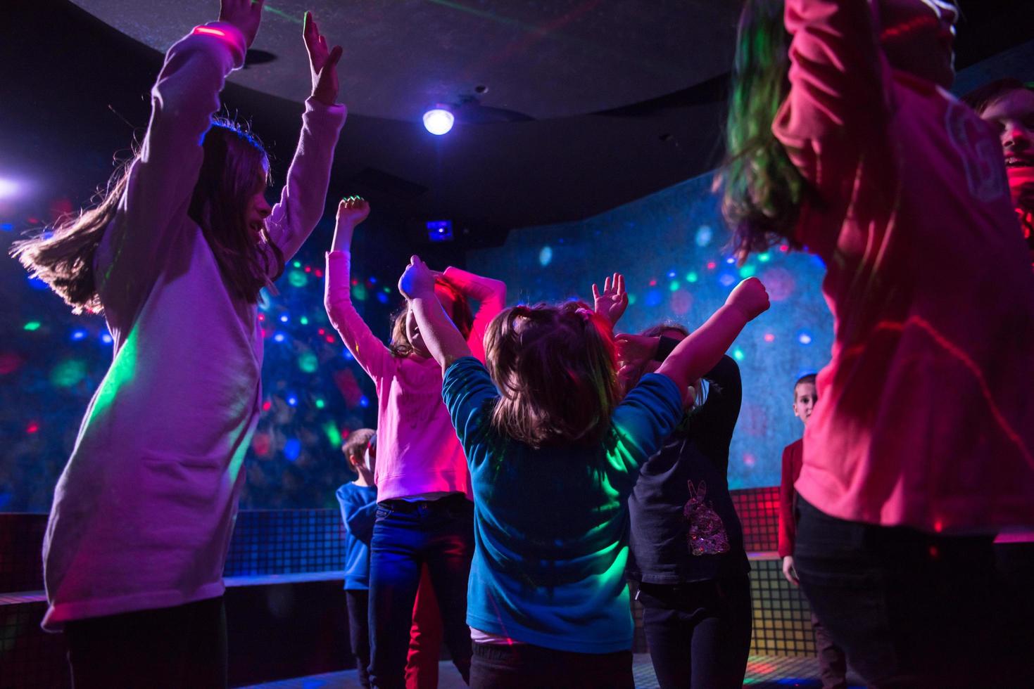 Kids neon disco party photo