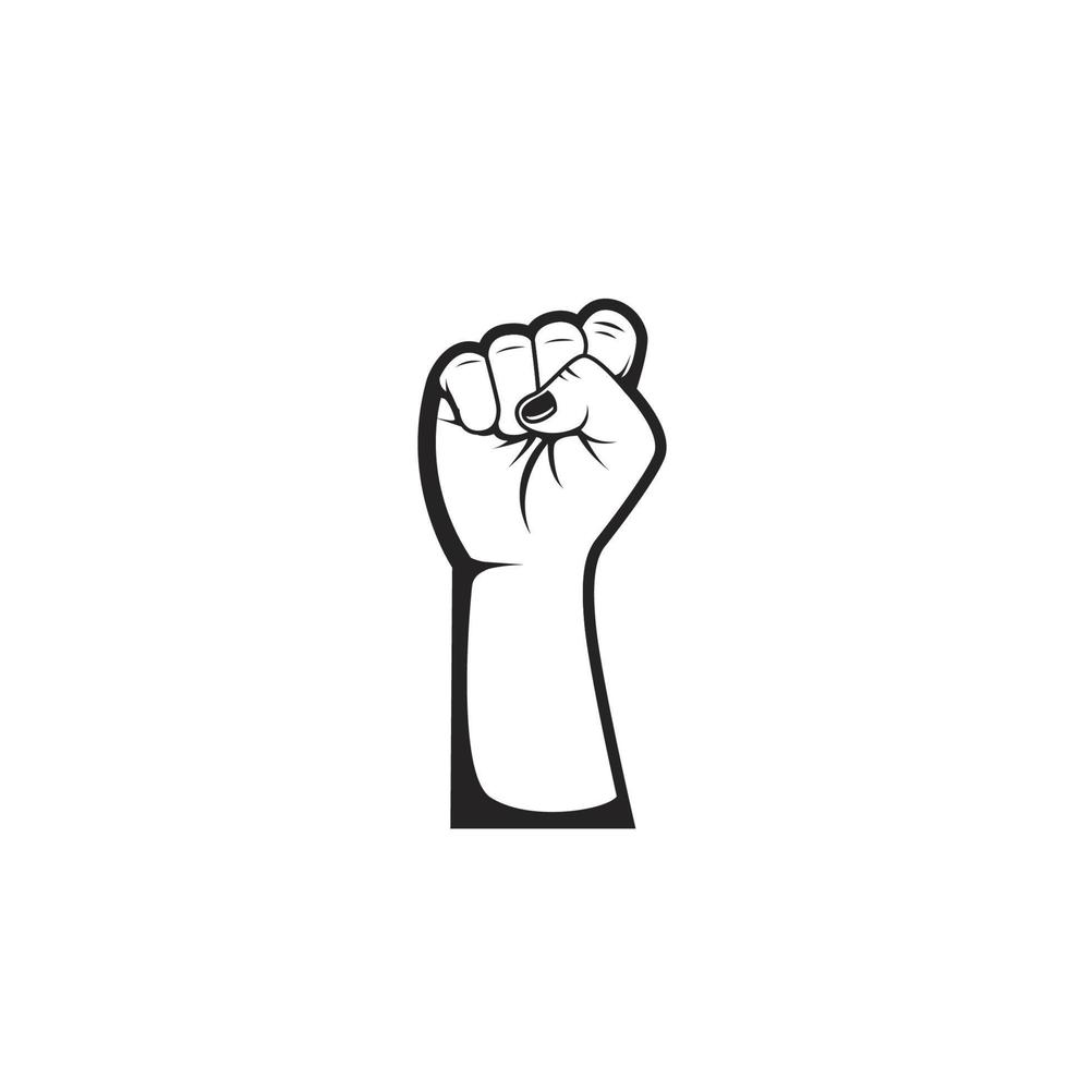 Vector fist hand revolution demonstration protestor fighter front side illustration