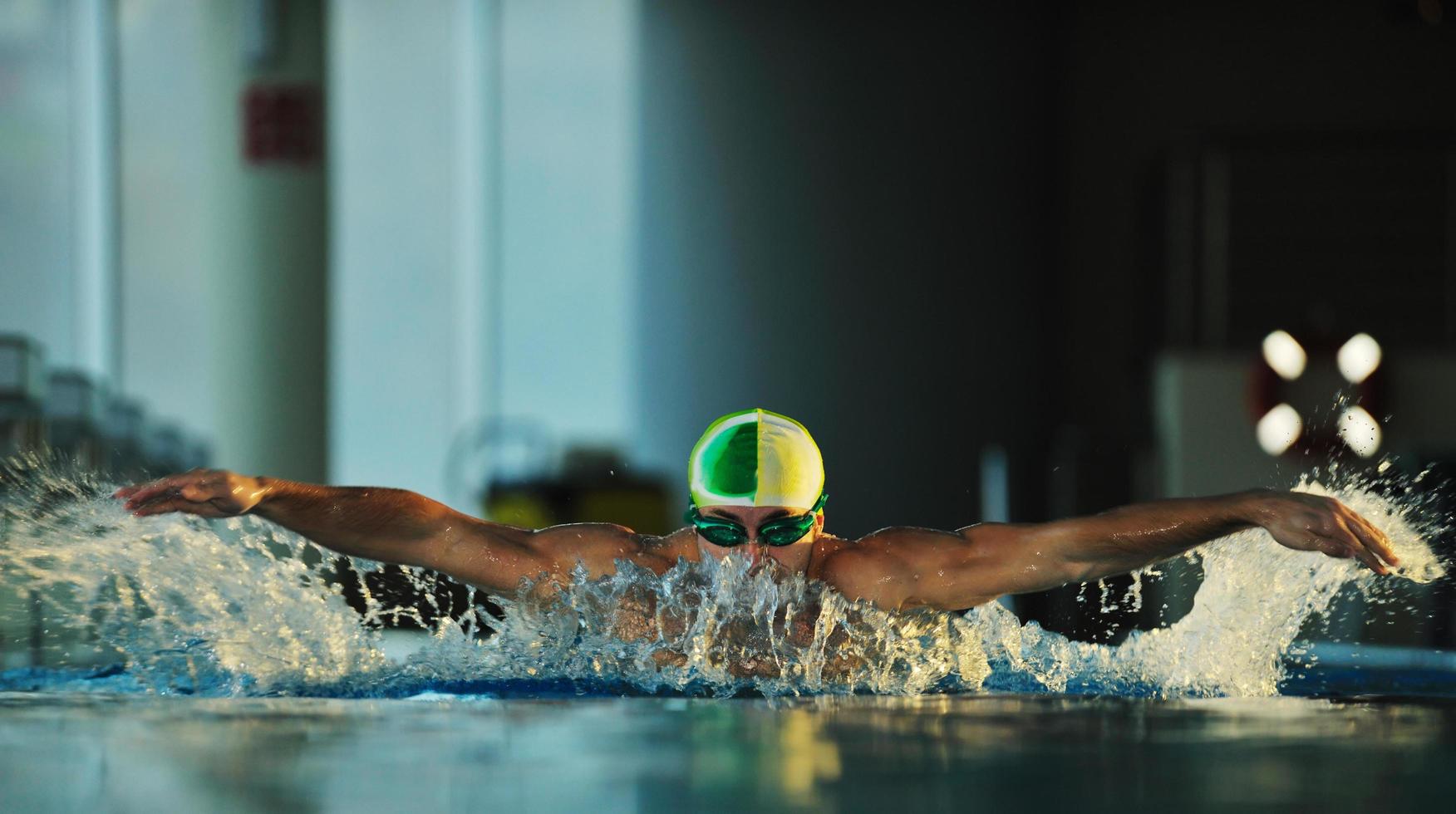 Swimmer in pool photo