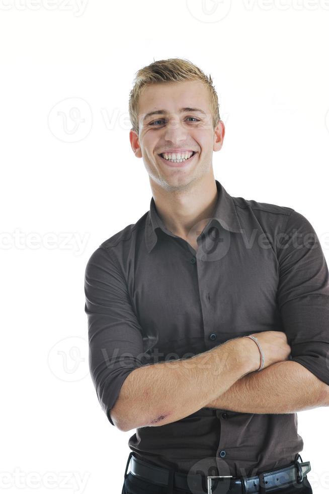 Businessman on white photo