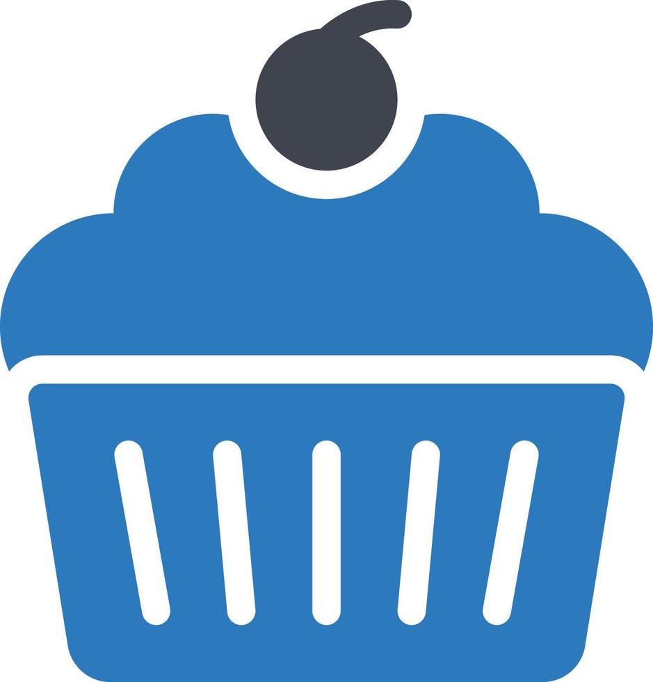 ilustración de vector de cupcake en un fondo. símbolos de calidad premium. iconos vectoriales para concepto y diseño gráfico.