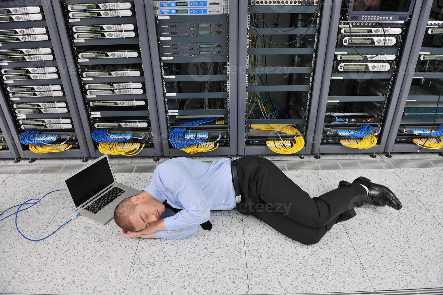 system fail situation in network server room photo