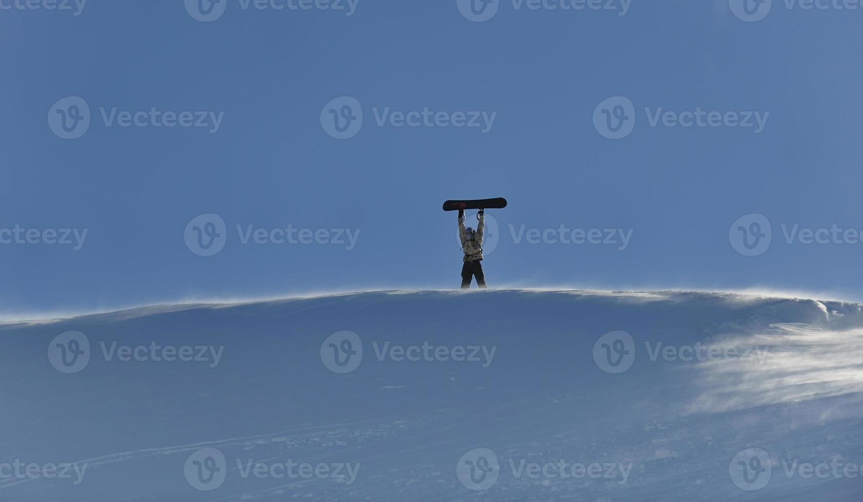 Skier on mountain photo