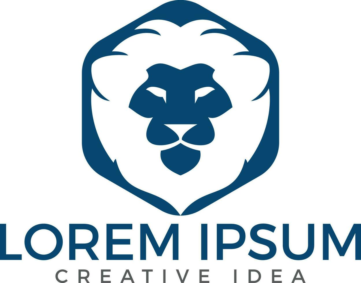 Lion logo template design vector icon illustration.