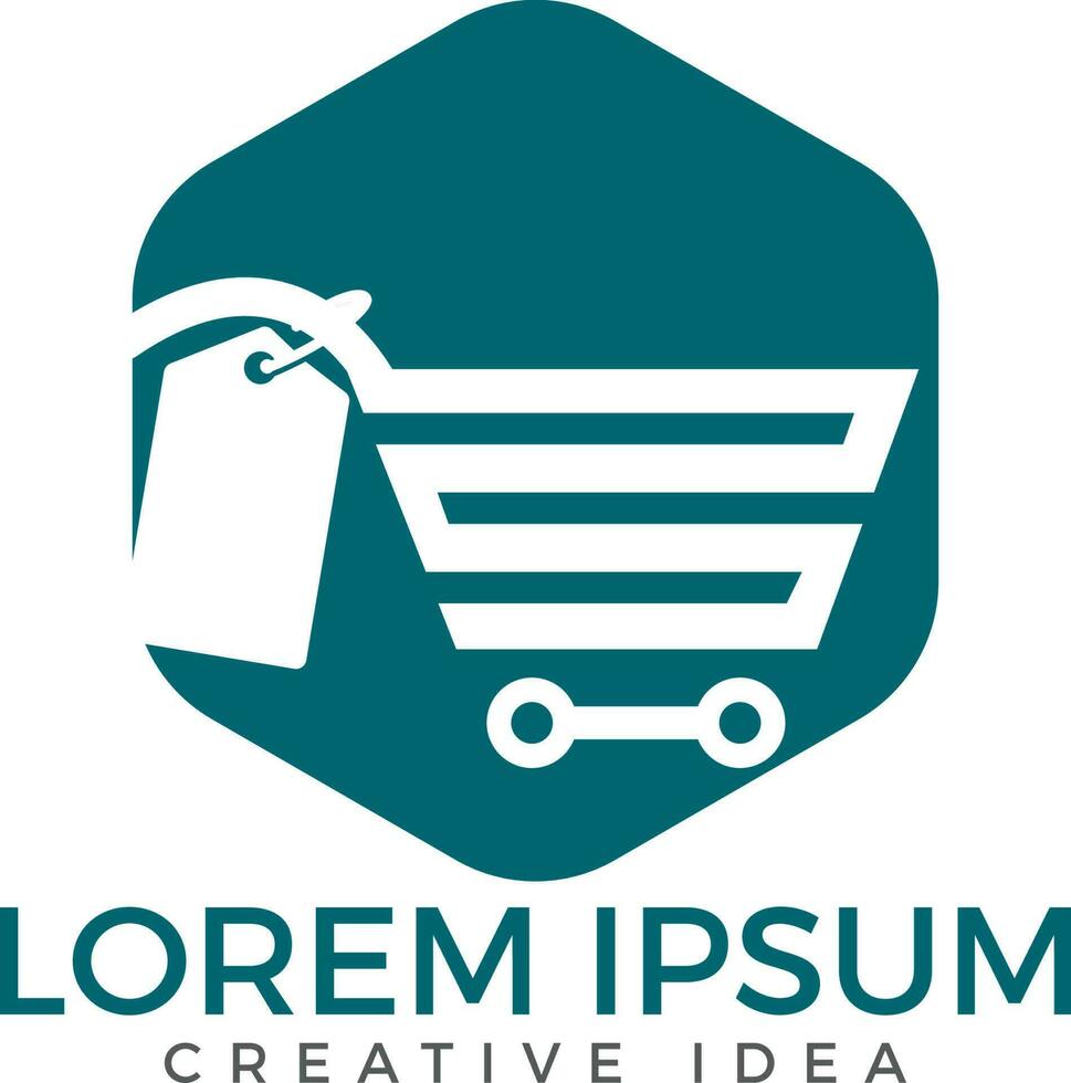Shopping cart vector logo design. On-line shopping app icon.