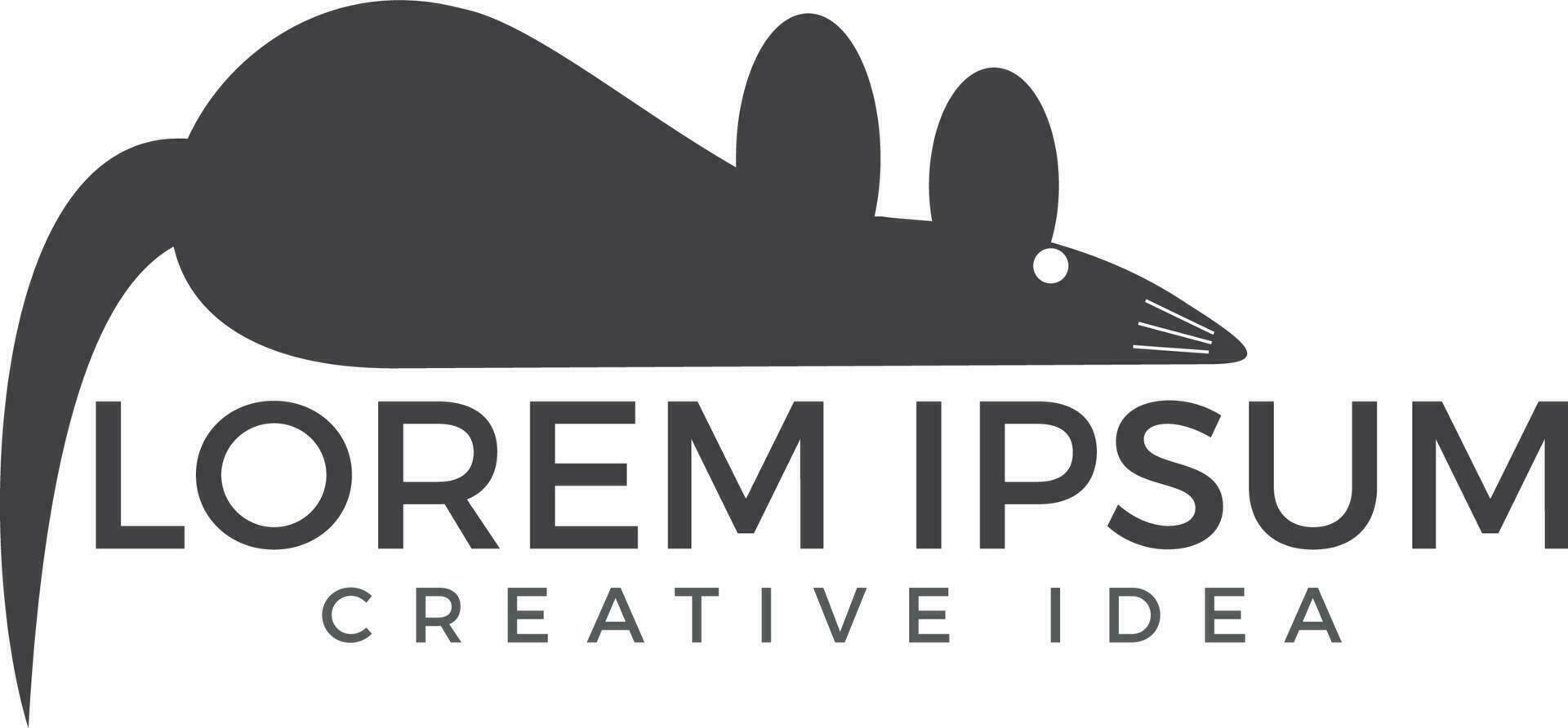 Rat vector logo design template.