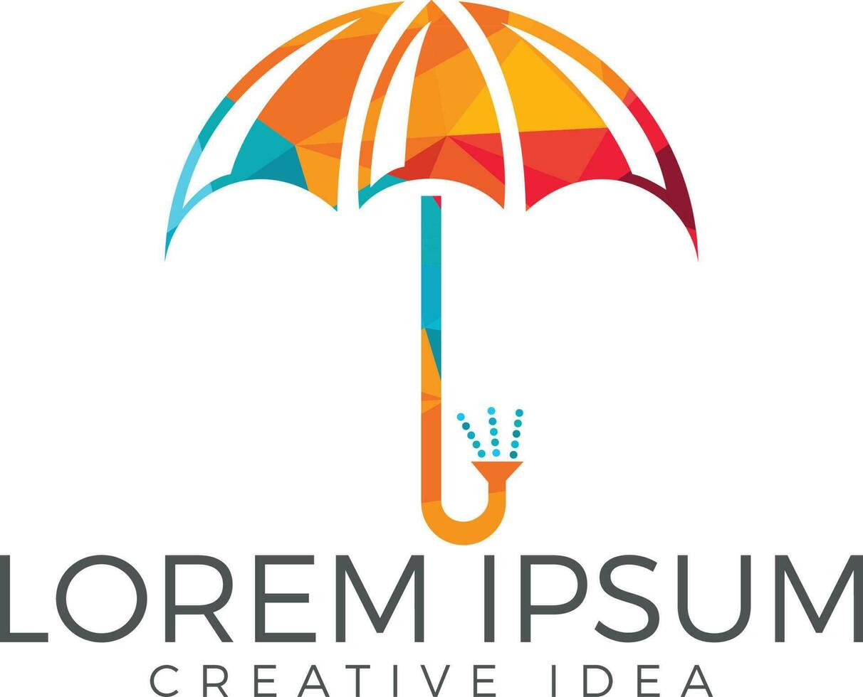 Development creative umbrella logo design. vector