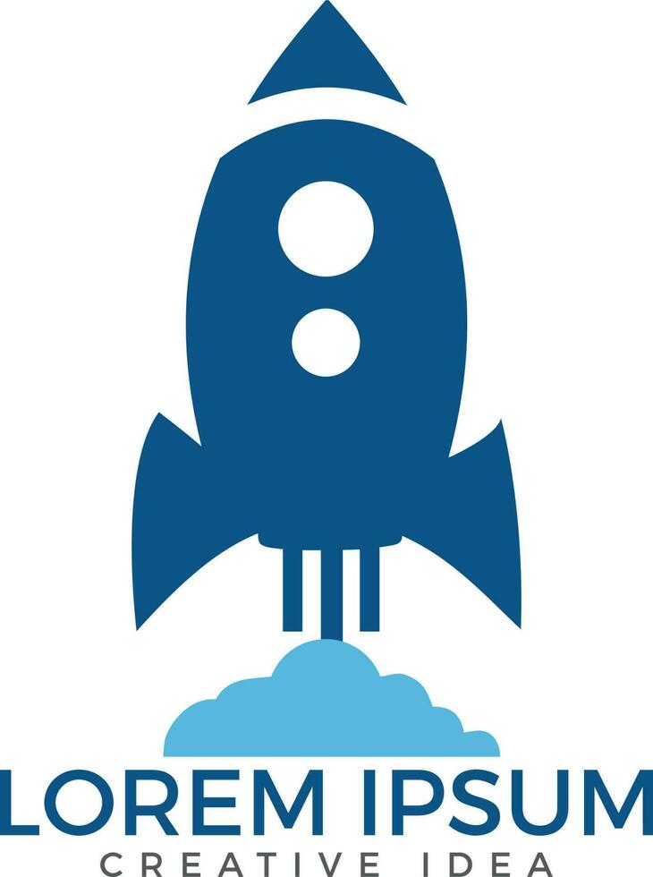 Start up Rocket Space Ship Abstract Vector Logo.