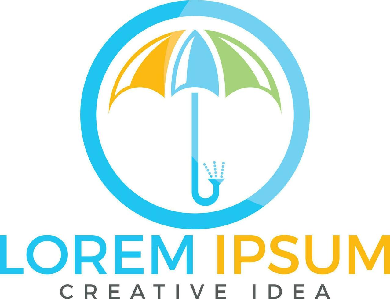 Development creative umbrella logo design. vector