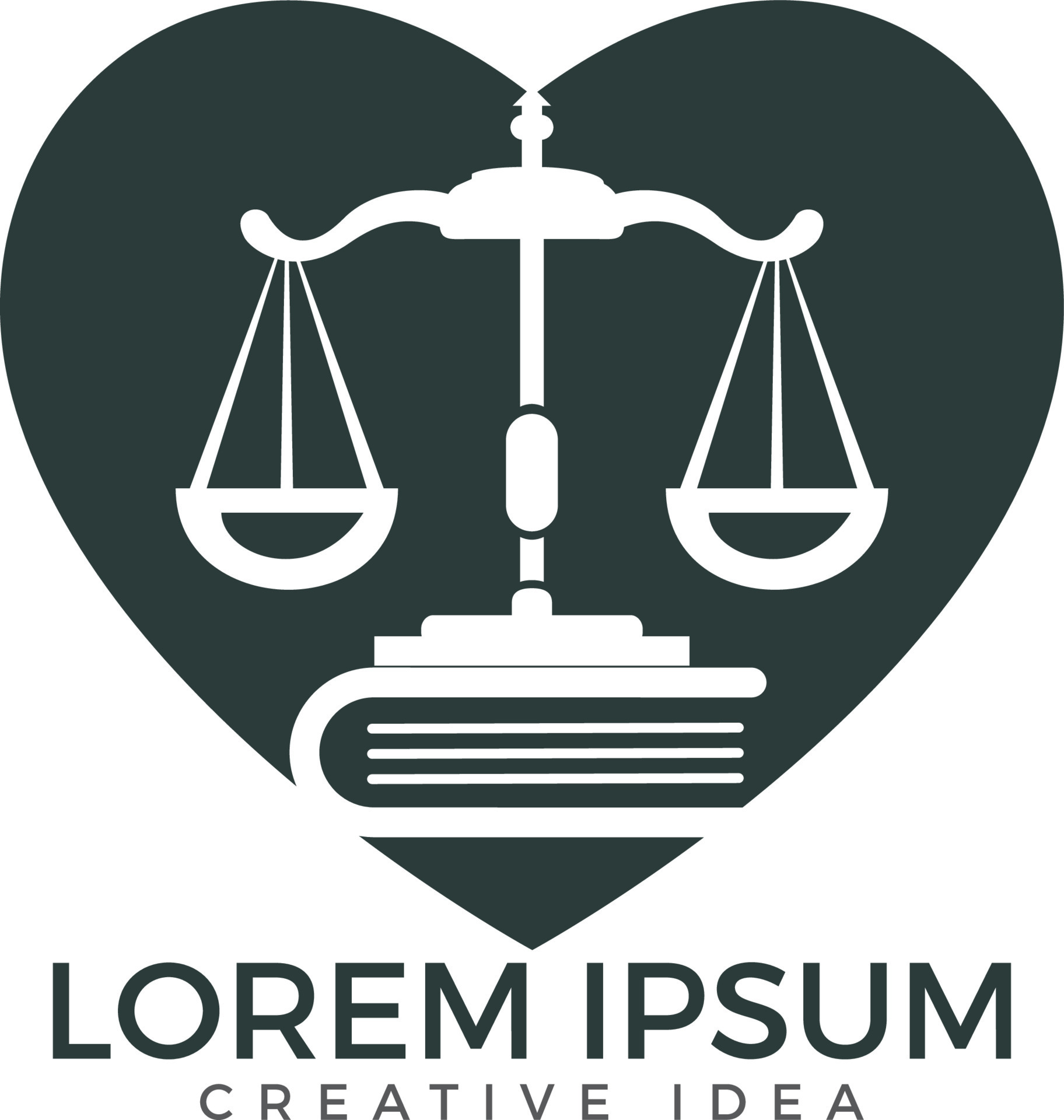 Scales of justice and book logo design. Symbol of law and justice