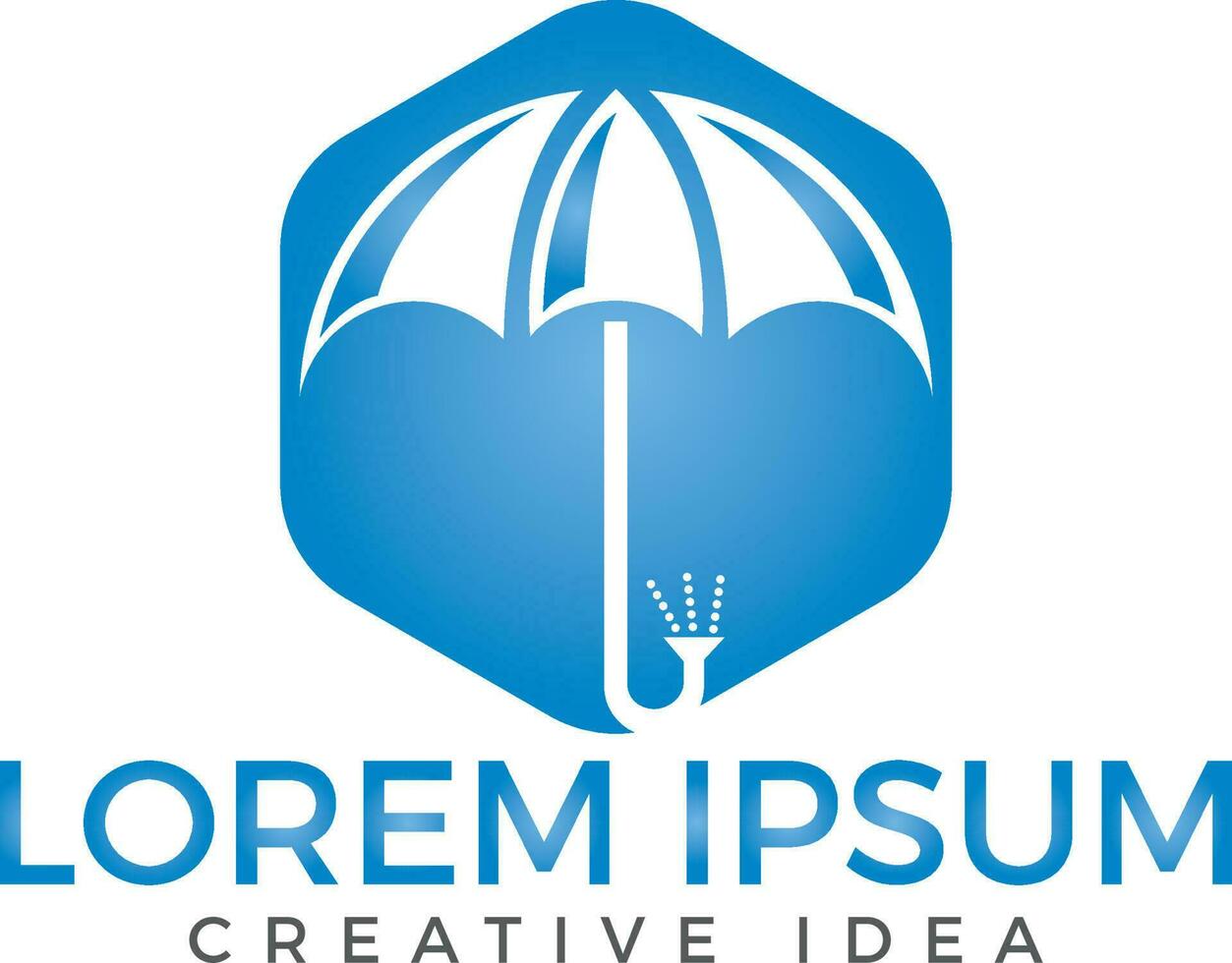 Development creative umbrella logo design. vector