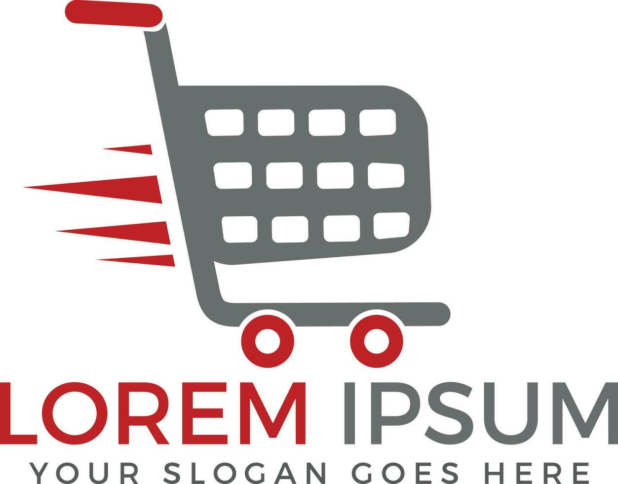 Shopping cart vector logo design.