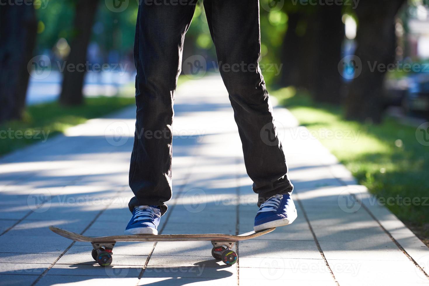 Skateboard jump view photo