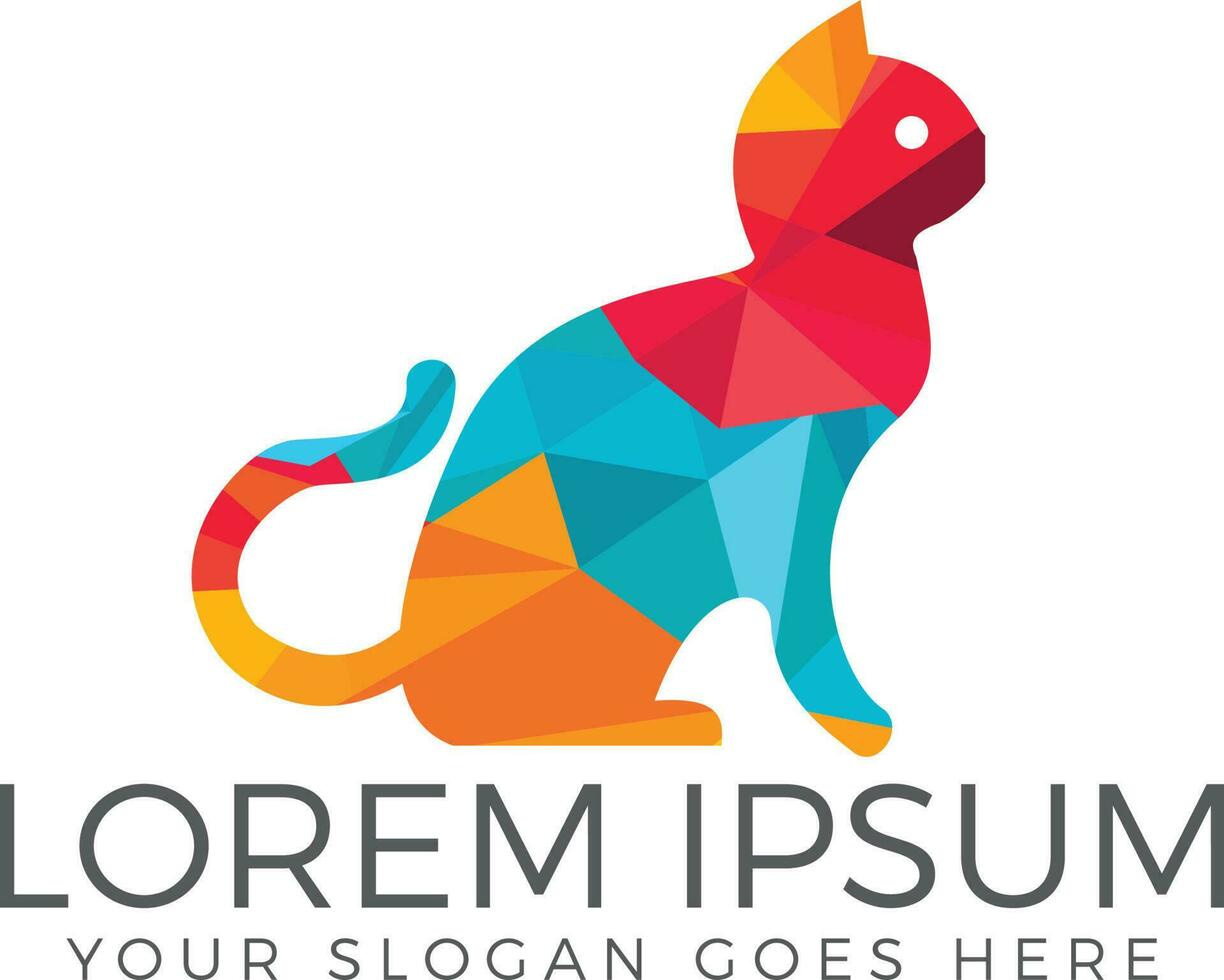 Cat vector logo design.