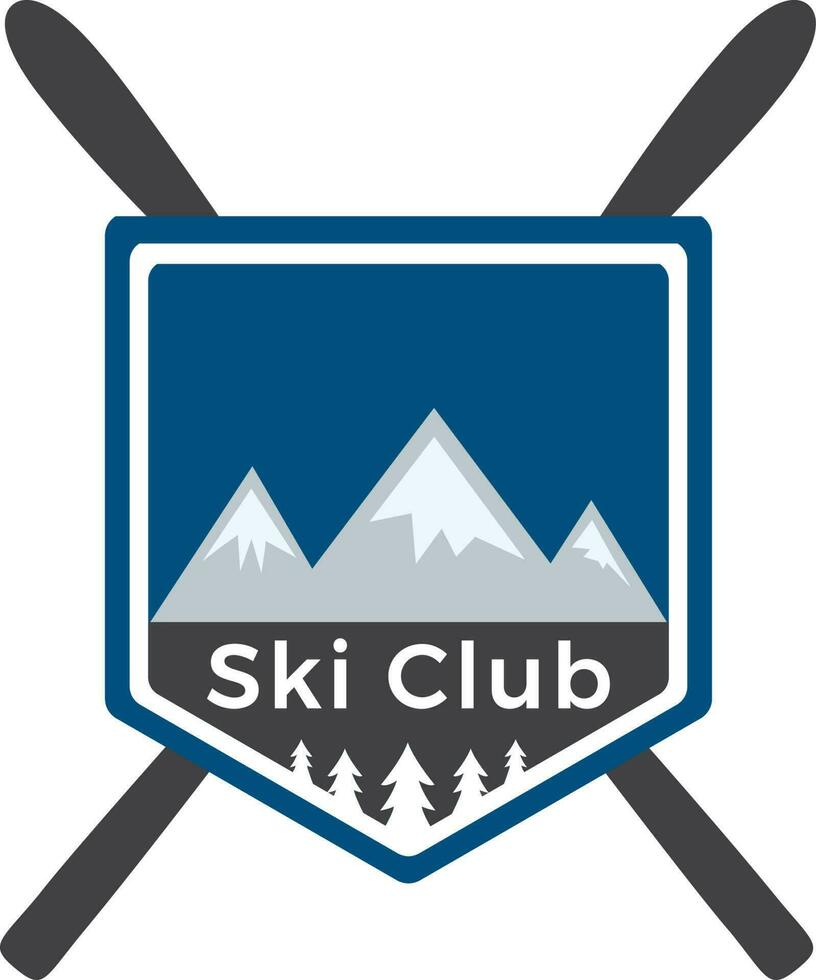 Mounting skiing logo design. Ski club logo design. vector