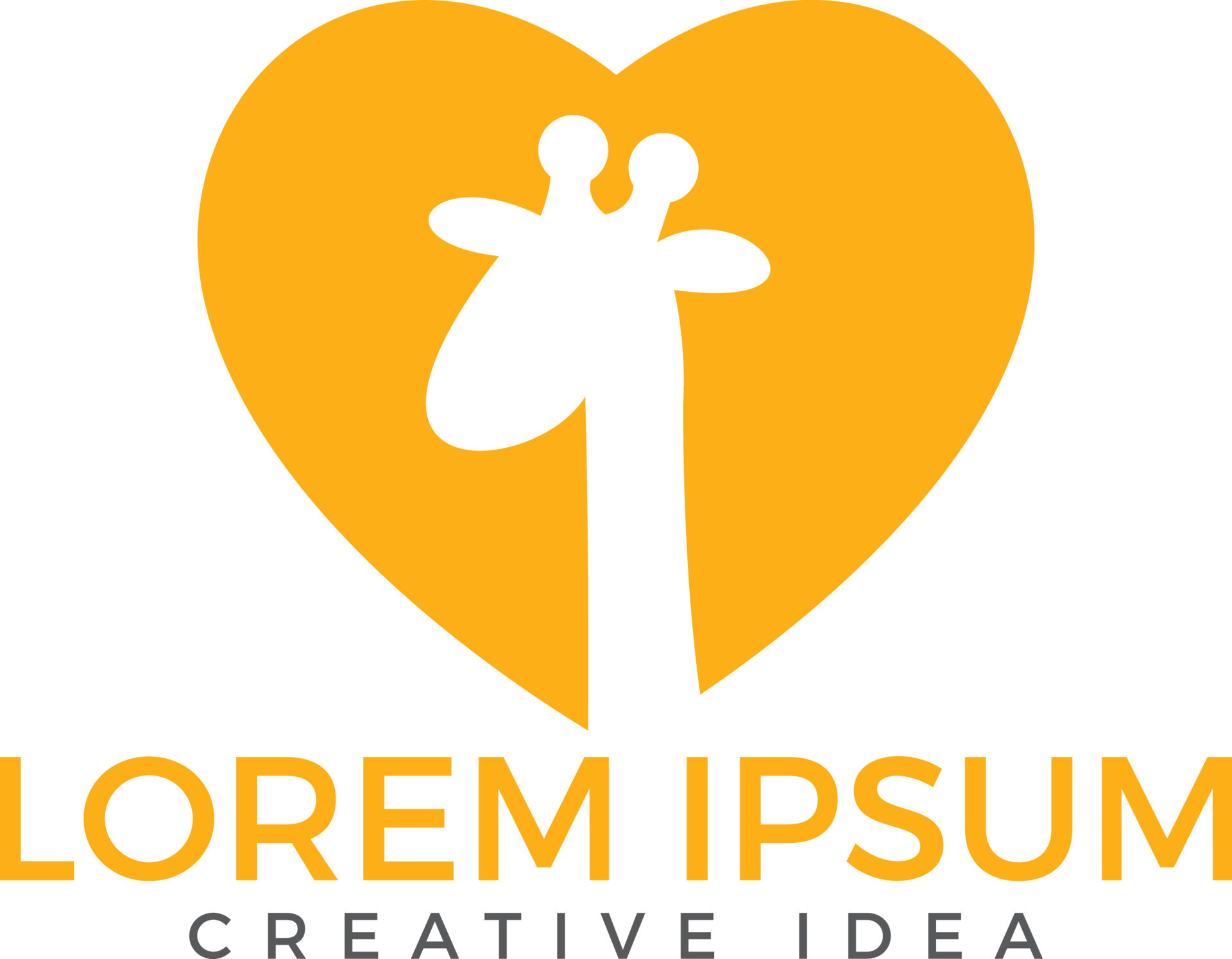 Giraffe heart shape vector logo design. Creative animal logo. 11624974
