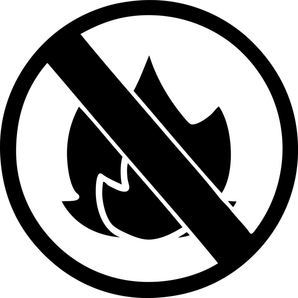 flat symbol no fire allowed sign vector