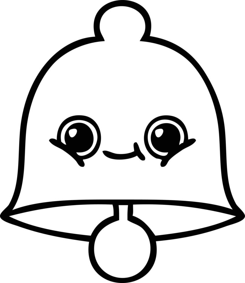 line drawing cartoon bell vector