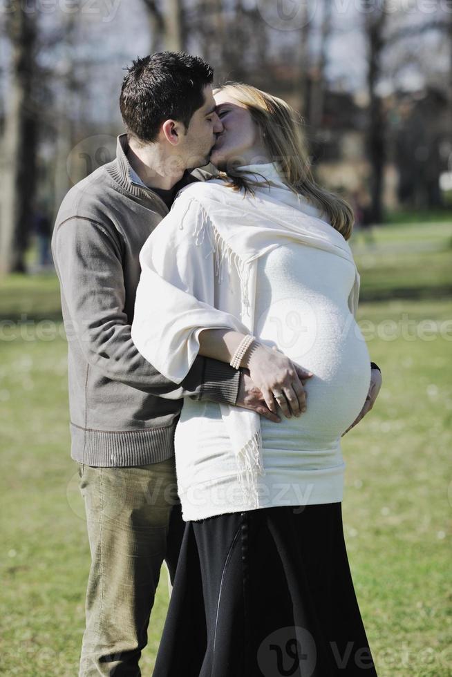 Happy pregnancy portrait photo