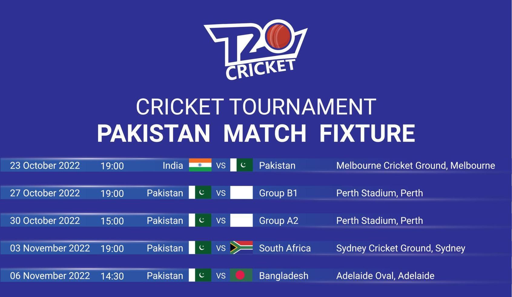 T20 Cricket Fixture vector