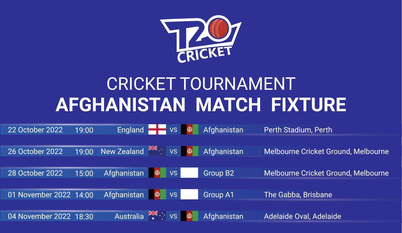 T20 Cricket Fixture vector