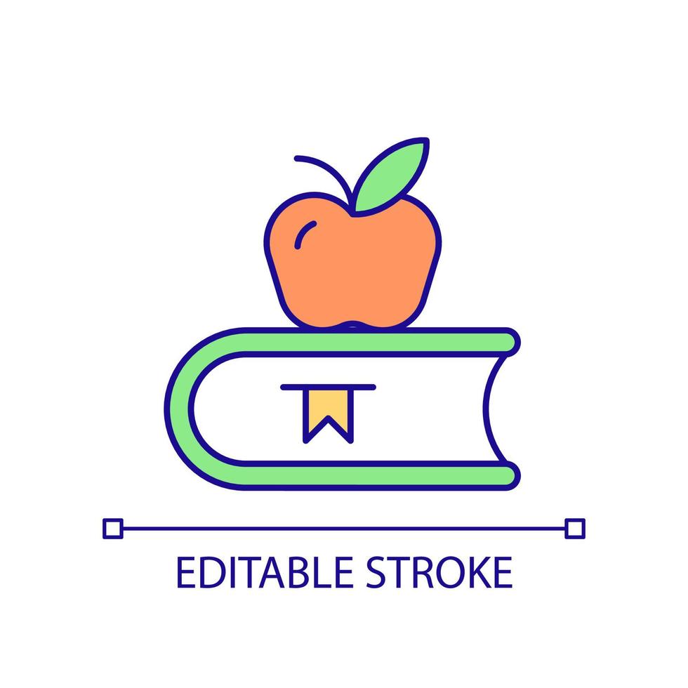 Eating healthy for academic success RGB color icon. Improving school performance with nutrition, diet. Isolated vector illustration. Simple filled line drawing. Editable stroke.