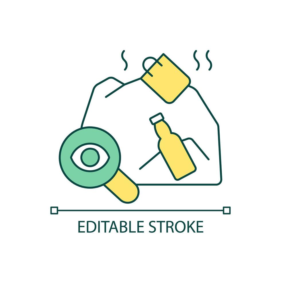Landfill management RGB color icon. Monitoring byproducts. Solid waste disposal. Isolated vector illustration. Harm environment risks. Simple filled line drawing. Editable stroke.