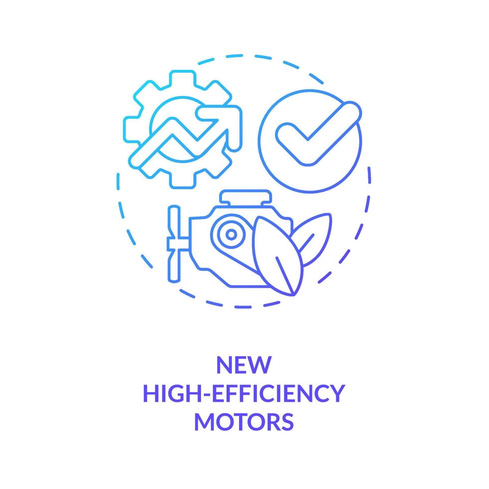 New high efficiency motors blue gradient concept icon. Reduce consumption. Farm energy efficiency abstract idea thin line illustration. Isolated outline drawing. vector