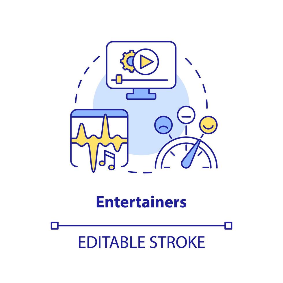 Entertainers concept icon. Performers and artists content. Type of creators abstract idea thin line illustration. Isolated outline drawing. Editable stroke. vector