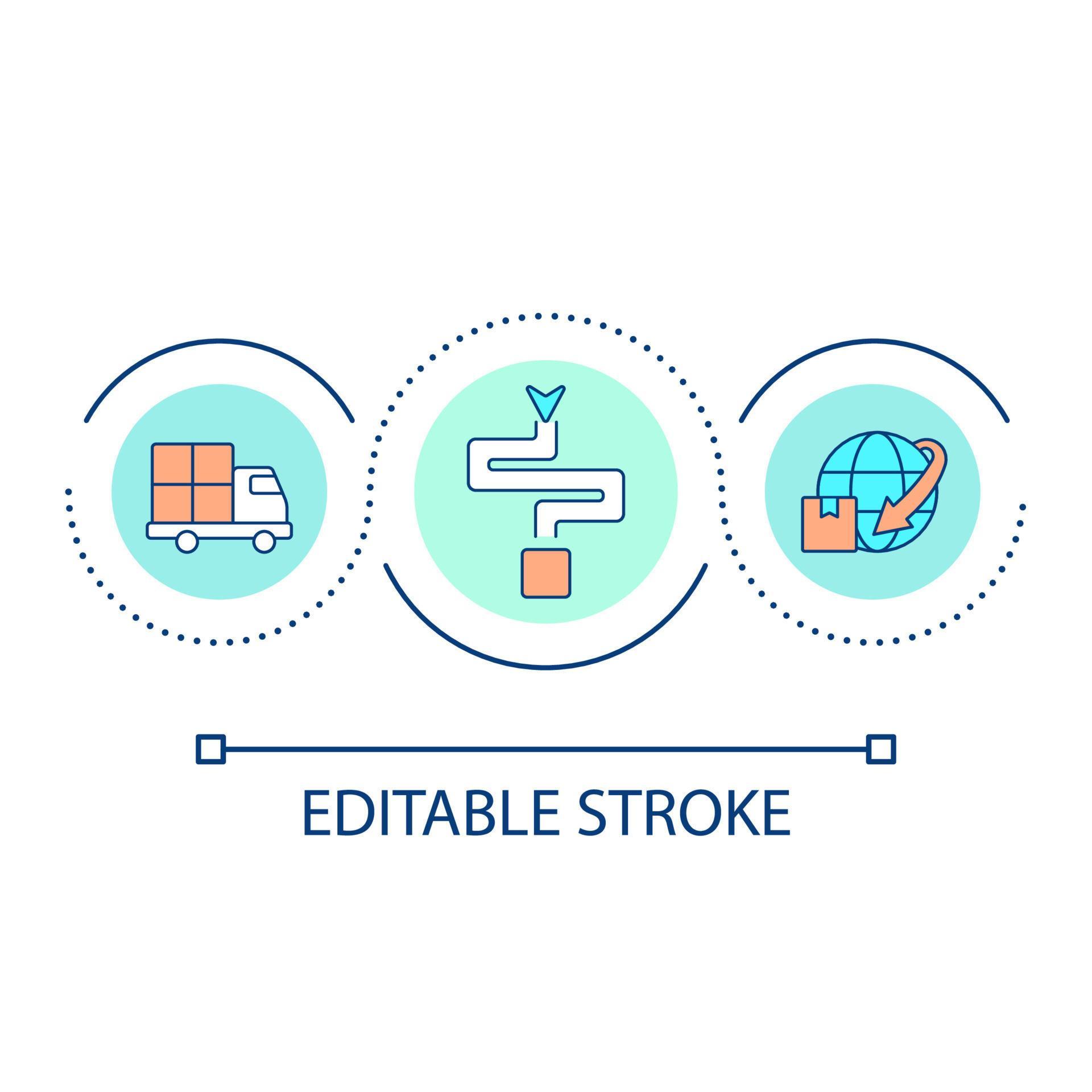Delivery routes and transport loop concept icon. International ...