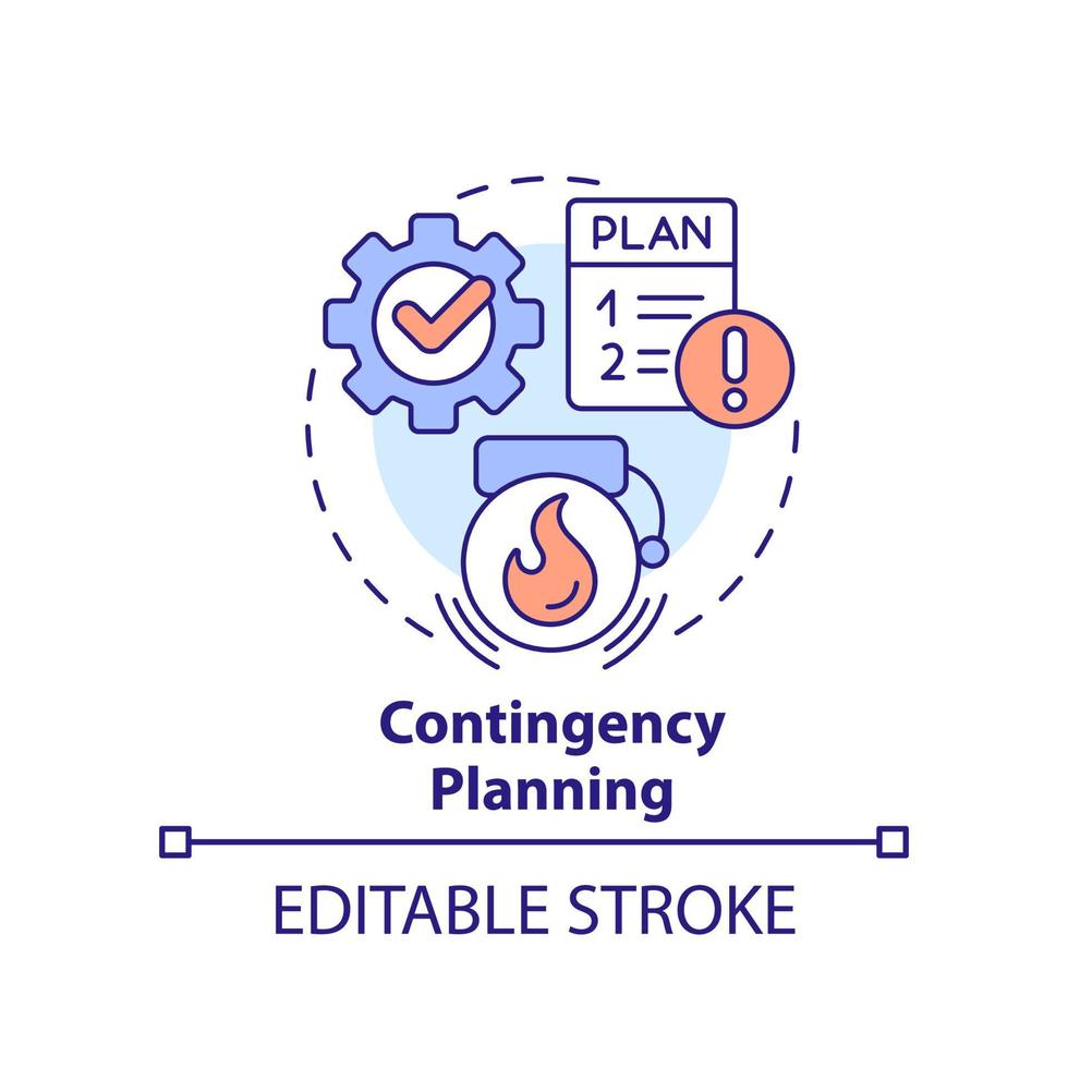 Contingency planning concept icon. Risk management. Business strategy type abstract idea thin line illustration. Isolated outline drawing. Editable stroke. vector