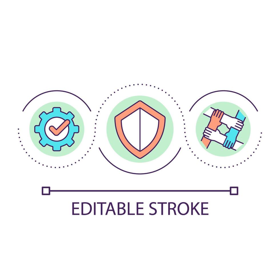 Collective protection loop concept icon. Defense mechanism abstract idea thin line illustration