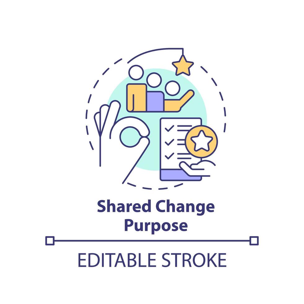 Shared change purpose concept icon. Motivation for team. Critical success factor abstract idea thin line illustration. Isolated outline drawing. Editable stroke. vector
