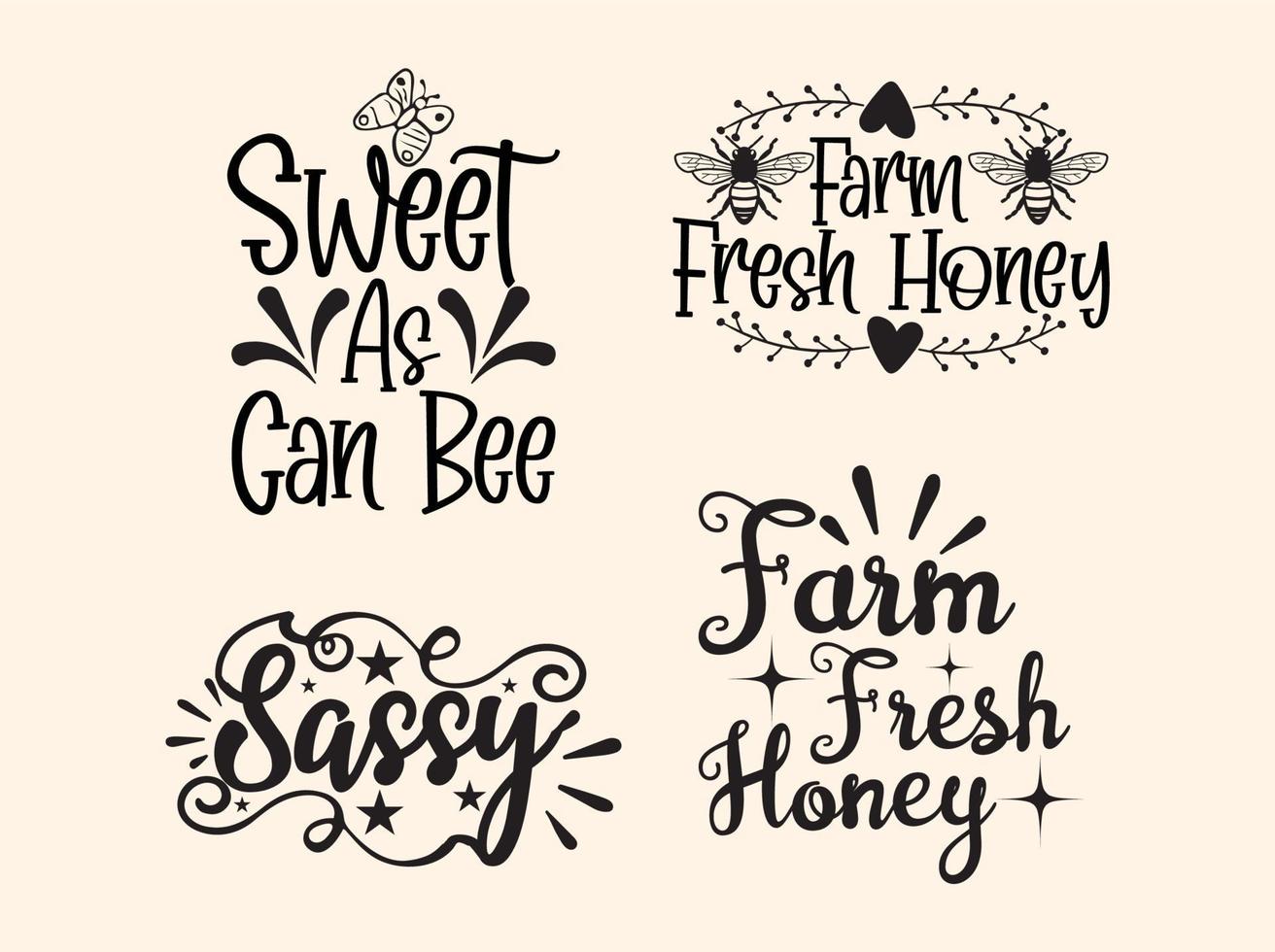 Bee t-shirt design bundle vector