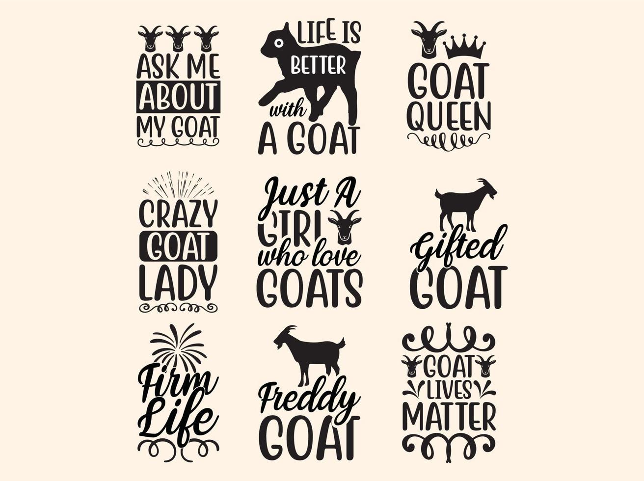 Goat t-shirt design bundle vector